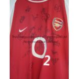 ARSENAL INVINCIBLE 2003/4 AUTOGRAPHS A red with short sleeves shirt for season 2003/4 signed on