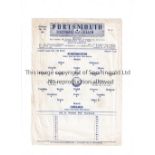 PORTSMOUTH V CHELSEA 1960/1 LEAGUE CUP Scarce single sheet programme for the tie at Portsmouth 14/