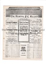 READING V SWINDON TOWN 1933 Programme for the League match at Reading 7/1/1933, ex-binder. Generally