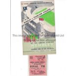 1947 FA CUP FINAL Programme and seat ticket for Charlton Athletic v Burnley. Programme has a