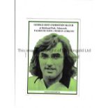 GEORGE BEST Programme for the George Best Exhibition Match for Falmouth Town at home v Penryn