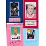 FOOTBALL AUTOGRAPHS Approximately 90 signed pictures and separate signatures laid on card