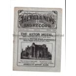 NEUTRAL AT ASTON VILLA Programme for the Aston Villa Shield 13/9/1924, Ellisons v GEC, slightly