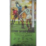 TOTTENHAM HOTSPUR Ortega commemorative poster 38" X 21" for the away UEFA Cup Quarter-Final.