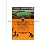 TOTTENHAM HOTSPUR 1960/1 Programme for the away League match in Spurs' Double season v Wolves.