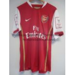 ALEXANDER HLEB / MATCH WORN ARSENAL SHIRT Red with white short sleeves shirt for the 2007 Emirates