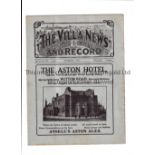 ASTON VILLA Programme for the home League match v Notts. County 3/11/1923, very slightly creased.