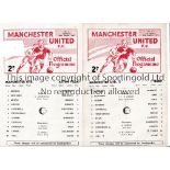 MANCHESTER UNITED RESERVES Forty home programmes 1967/8 x 12, 1968/9 x 16, 1969/0 x 12. Majority are