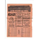 READING V SWINDON TOWN 1935 Programme for the League match at Reading 19/1/1935 with paper loss from