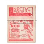 NOTTINGHAM FOREST V BURNLEY 1946 Programme for the League match at Forest v Burnley 26/12/1946,