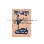 LEEDS UNITED Programme for the away League match v Brentford 30/11/1946, very slight rust marks.