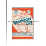 MANCHESTER CITY Famous Football Clubs brochure by David Williams, issued in 1947. Good