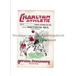 CHARLTON ATHLETIC V SOUTHEND UNITED 1935 Programme for the London Combination match at Charlton 28/