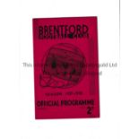 BRENTFORD Programme for the home League match v Middlesbrough 13/11/1937, very slight vertical