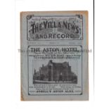 ASTON VILLA Programme for the home League match v Preston 9/10/1920. Generally good