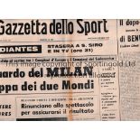 1969 INTERCONTINENTAL CUP AC MILAN V ESTUDIANTES Match played 8/10/1969 at the San Siro, Milan.