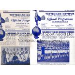 TOTTENHAM HOTSPUR Two programmes for home Friendlies 54/55 v Rot-Weiss Essen, slightly creased, team