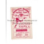 BOURNEMOUTH V EXETER CITY 1948 Programme for the League match at Bournemouth 29/3/1948. Generally