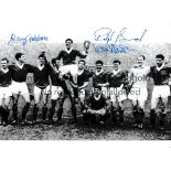 RANGERS / AUTOGRAPHS A 12 X 8 photo of captain Eric Caldow holding aloft the Scottish Cup as he is
