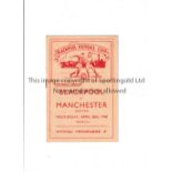 MANCHESTER UNITED Programme for the away League match v Blackpool 28/4/1948 shortly after the 2