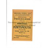 BRENTFORD Programme for the home London War League match v Portsmouth 31/1/1942. Good