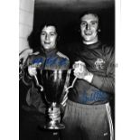 RANGERS / AUTOGRAPHS A 12 X 8 photo of Willie Johnston and Colin Stein posing with the European