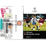 PORTO V MANCHESTER UNITED 1997 Programme, match ticket, airline and coach ticket plus supporters