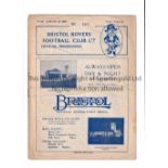 MANCHESTER UNITED Programme for the away FA Cup tie v Bristol Rovers 12/1/1935, minor split at the
