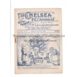 CHELSEA Programme for the home League match v Aston Villa 25/12/1934, staple rusted away.