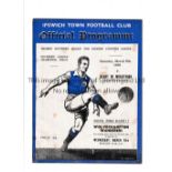 IPSWICH TOWN V HEARTS 1938 Programme for the Friendly at Ipswich 5/3/1938 in their last Non-League