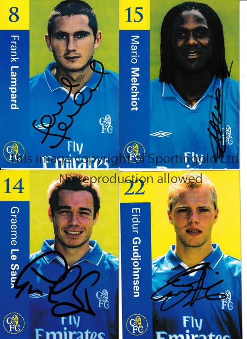 CHELSEA AUTOGRAPHS Eight individually signed official Chelsea postcards by Frank Lampard, Mario