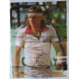 BJORN BORG / AUTOGRAPH A 17.5" x 13" colour poster, signed in black marker. Generally good