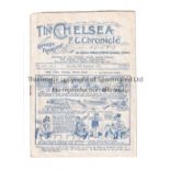 CHELSEA Programme for the home League match v Tottenham Hotspur 28/9/1929, slight horizontal