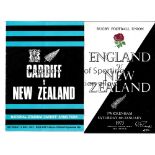 NEW ZEALAND ALL BLACKS / RUGBY UNION Six programmes for matches in Britain plus a souvenir programme