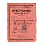 TOTTENHAM HOTSPUR Gatefold programme for the home League match v Newcastle United 25/11/1911,