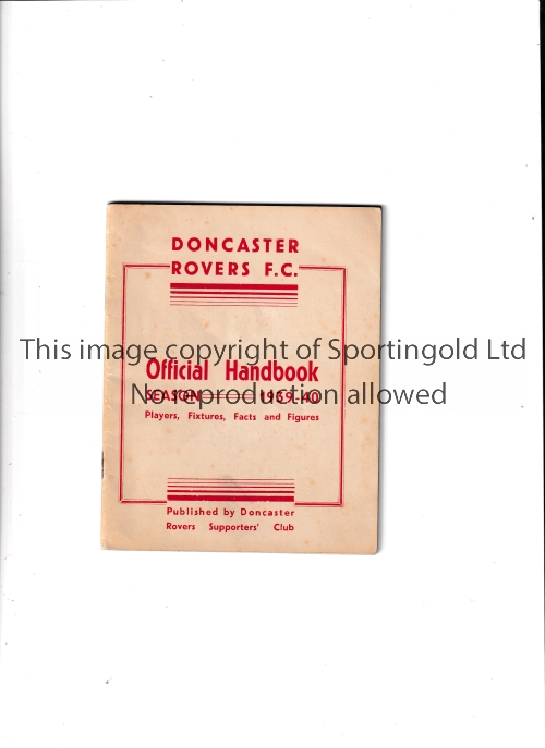 DONCASTER ROVERS Handbook for the truncated League season 1939/40. Good