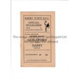 BARRY TOWN V GUILDFORD 1950 Programme for the Southern League match at Barry Town v Guildford 15/4/