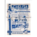 CHELSEA V MANCHESTER UNITED 1937 Programme for the League match at Chelsea 27/2/1937, slight