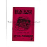 BRENTFORD Programme for the home League match v Sheffield Wednesday 25/12/1936, slight vertical