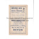 HARTLEPOOLS UNITED V CHELSEA 1956 FA CUP Programme for the FA Cup match at Hartlepool on 7/1/56.