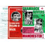 SHAMROCK ROVERS Three programmes for Friendlies v Manchester United 5/8/1984, St. Johnstone 18/7/