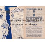 LEYTON ORIENT V NEWPORT COUNTY Four programmes for the matches at Leyton Orient on 6/9/47, 25/3/
