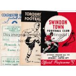 EXETER CITY Four away programmes in season 1951/2 v Swindon, punched holes, Torquay, team changes,