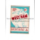 WEST HAM UNITED Famous Football Clubs brochure by Reg Groves, issued in 1946. Good