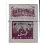 ASTON VILLA Joint issue programme for the home League matches v Southampton 5/9/1936 and Nottm.