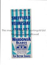 1945/6 FA CUP / SHEFFIELD WEDNESDAY V STOKE CITY Programme for the tie at Hillsborough 11/2/1946,
