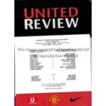 MANCHESTER UNITED RESERVES Fifty nine home programmes 1999/0 X 15 includes N Forest Youth Cup, MSC v