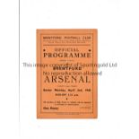 ARSENAL Programme for the away FL South match v Brentford 2/4/1945, very slightly creased. Generally