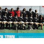 IPSWICH TOWN 1973/4 AUTOGRAPHS A double page colour magazine team group signed by 18 players