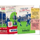 F.A. AMATEUR CUP FINALS Four programmes at Wembley 1950, rusty staples and scores entered, 1951,